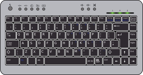 600x314 Compact Keyboard Clip Art Free Vector In Open Office Drawing - Keyboard Drawing
