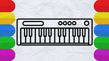 373x210 How To Draw A Musical Keyboard Drawing For Kids - Keyboard Drawing Images