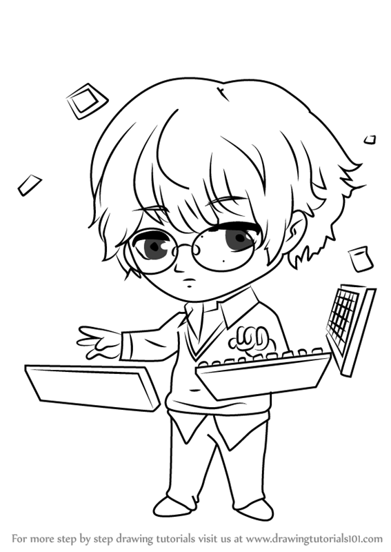 567x800 Learn How To Draw Keyboard Guest From Mystic Messenger - Keyboard Drawing Images
