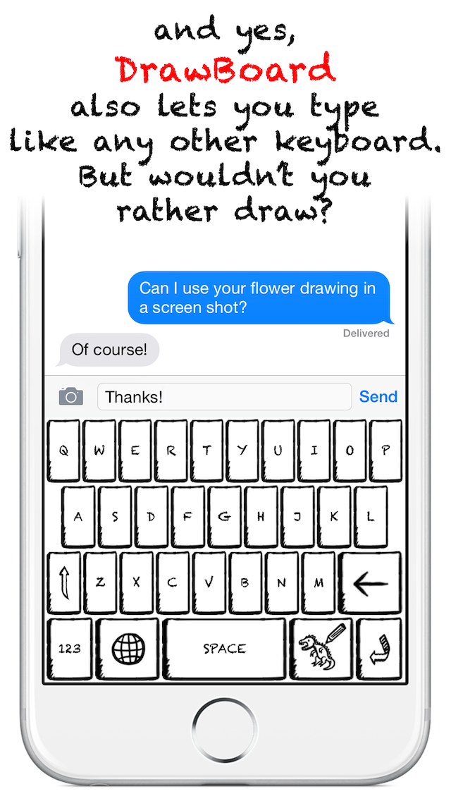 640x1136 drawboard the doodle keyboard useless iphone stuff - Keyboard Drawing Pictures
