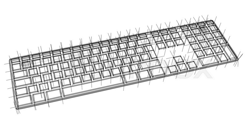 800x436 Computer Keyboard Outline Vector Stock Vector Colourbox - Keyboard Line Drawing