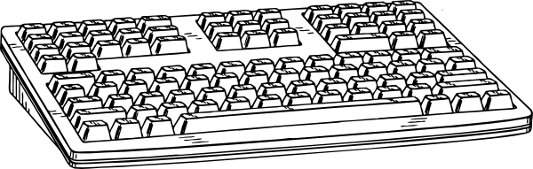 600x191 Computer Keyboard Clip Art - Keyboard Line Drawing