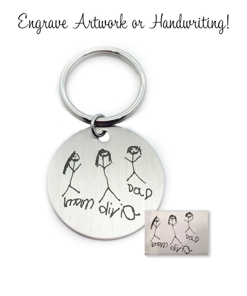 794x953 Drawing Keychain Handwriting Engraved Memorial Gift Etsy - Keychain Drawing