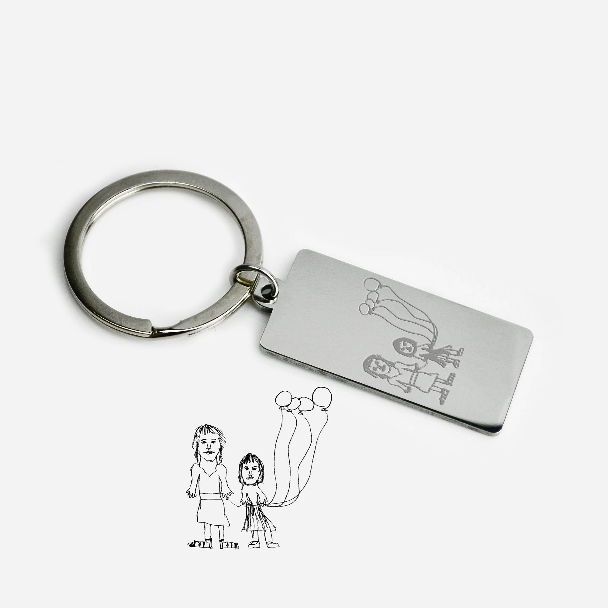 2000x2000 High Quality Personalized Drawing Or Signature Keychain - Keychain Drawing