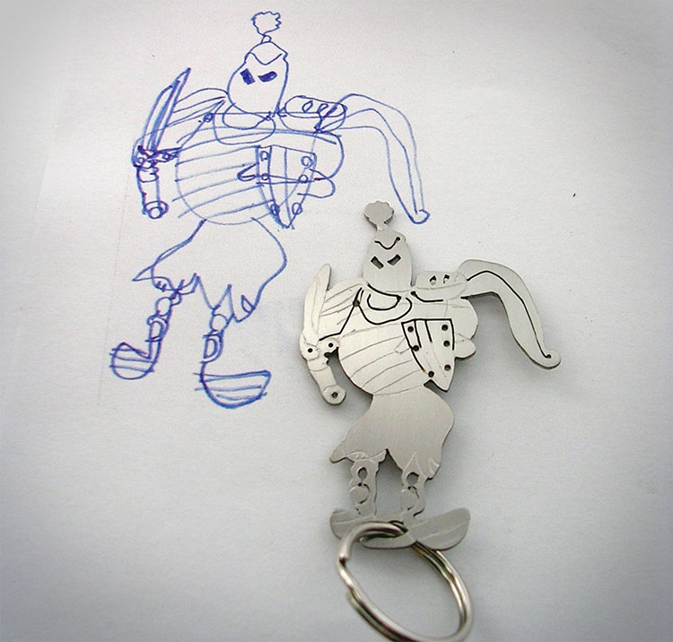 750x716 This Company Turns Your Child's Drawing Into A Key Chain - Keychain Drawing