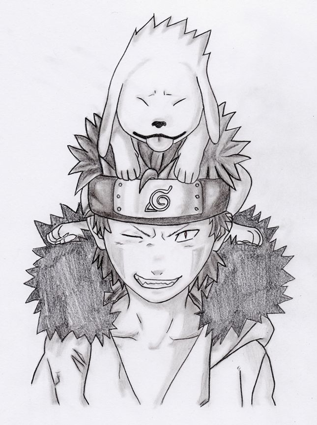 645x865 Naruto Kiba - Kiba Drawing