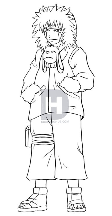 374x719 How To Draw Kiba, Step - Kiba Drawing