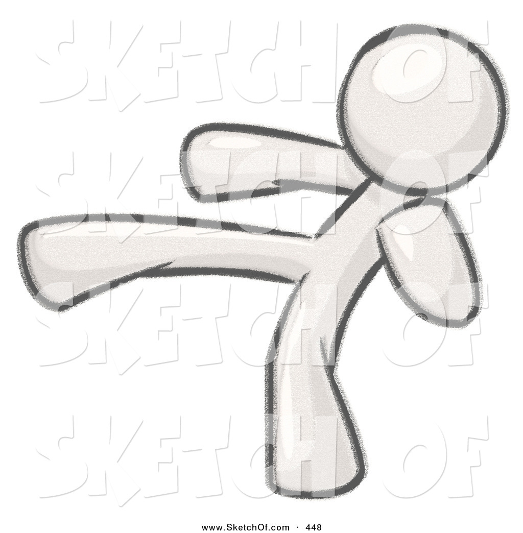1024x1044 drawing of a sketched design mascot man kicking, perhaps while - Kick Drawing