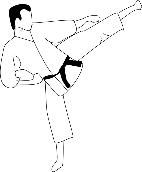 492x598 Karate Kick Clip Art Free Vector In Open Office Drawing - Kick Drawing