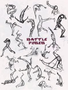 236x314 Battle Poses Kick And Punch - Kick Drawing