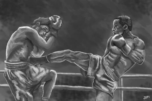 524x350 Kickboxing Drawing - Kickboxing Drawing