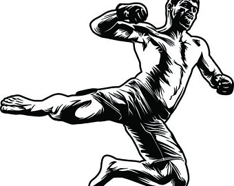 340x270 Kickboxing Etsy - Kickboxing Drawing