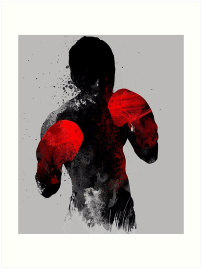 413x549 striker boxing, muay thai kickboxing, mma t shirt art prints - Kickboxing Drawing