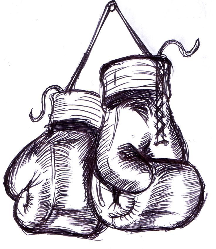736x848 boxing glove drawing - Kickboxing Drawing