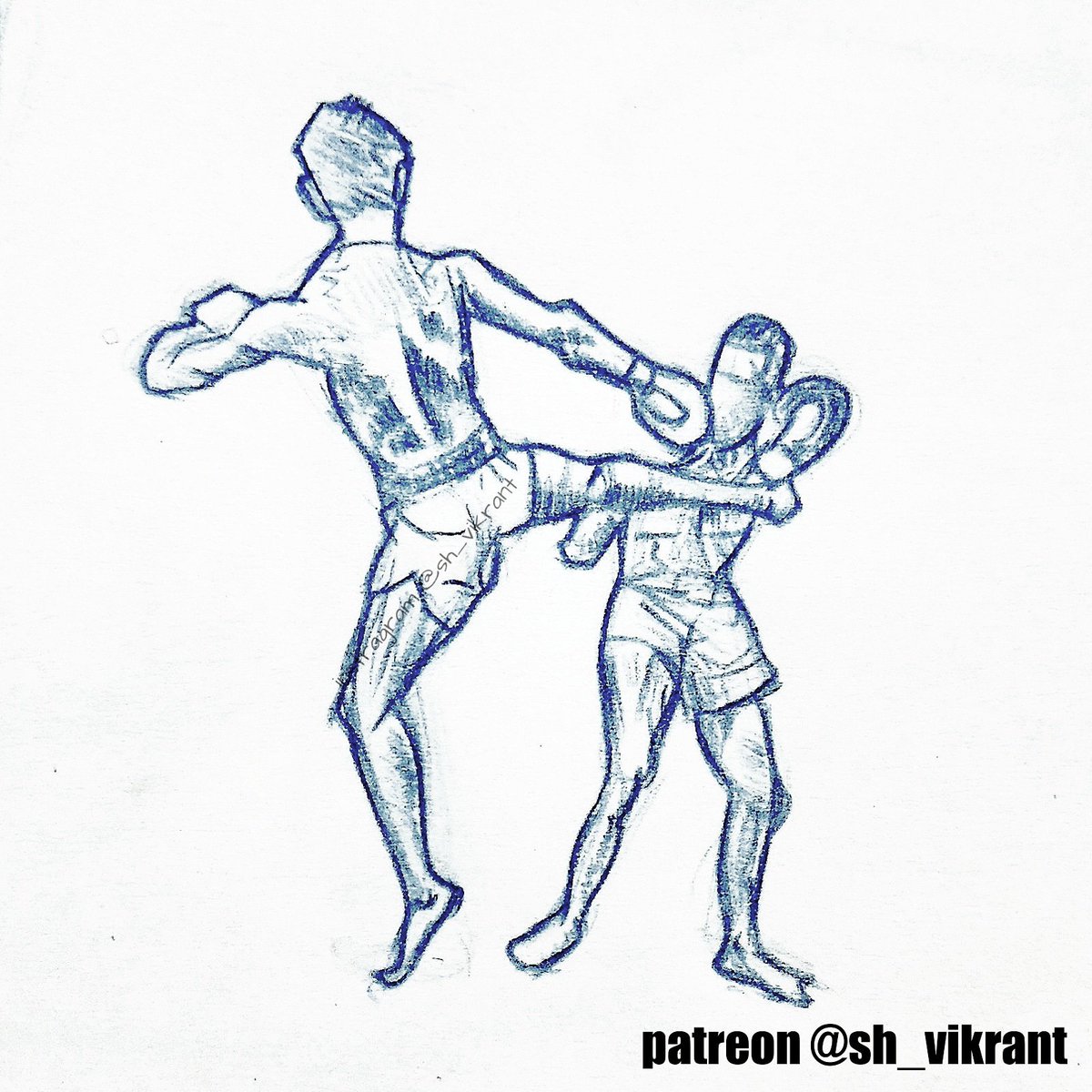 1200x1200 Sh Vikrant On Twitter The Final Kick - Kickboxing Drawing
