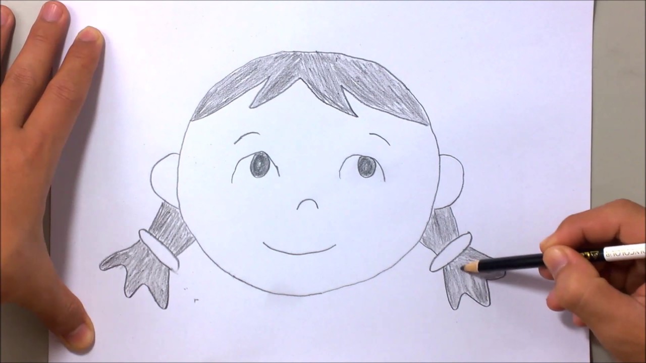 1280x720 How To Draw Girl Face Easy For Kid With Number The Alphabet - Kid Face Drawing