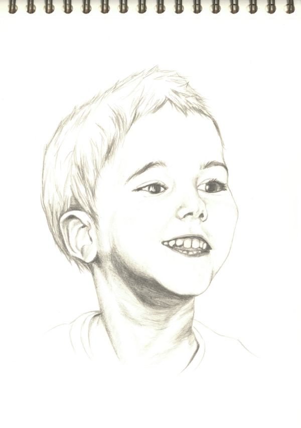 600x854 Drawing Monocolored - Kid Face Drawing