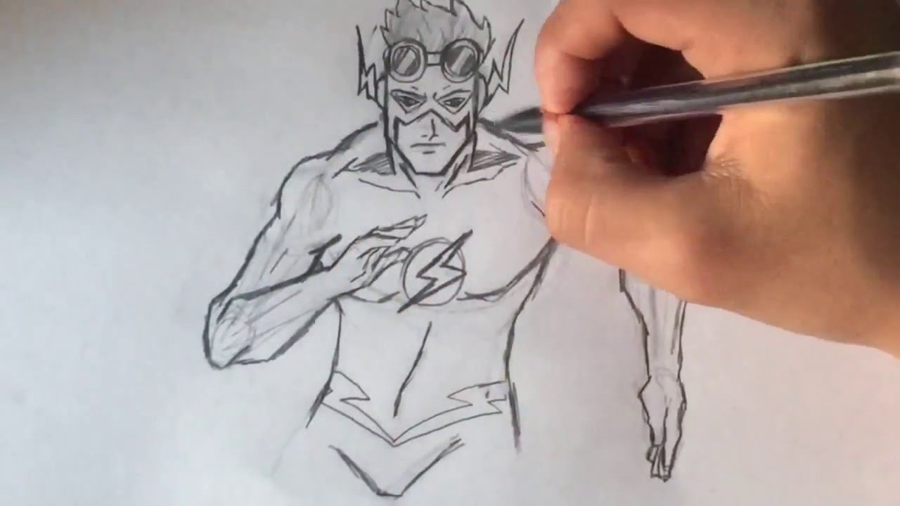 1280x720 How To Draw Kid Flash - Kid Flash Drawing