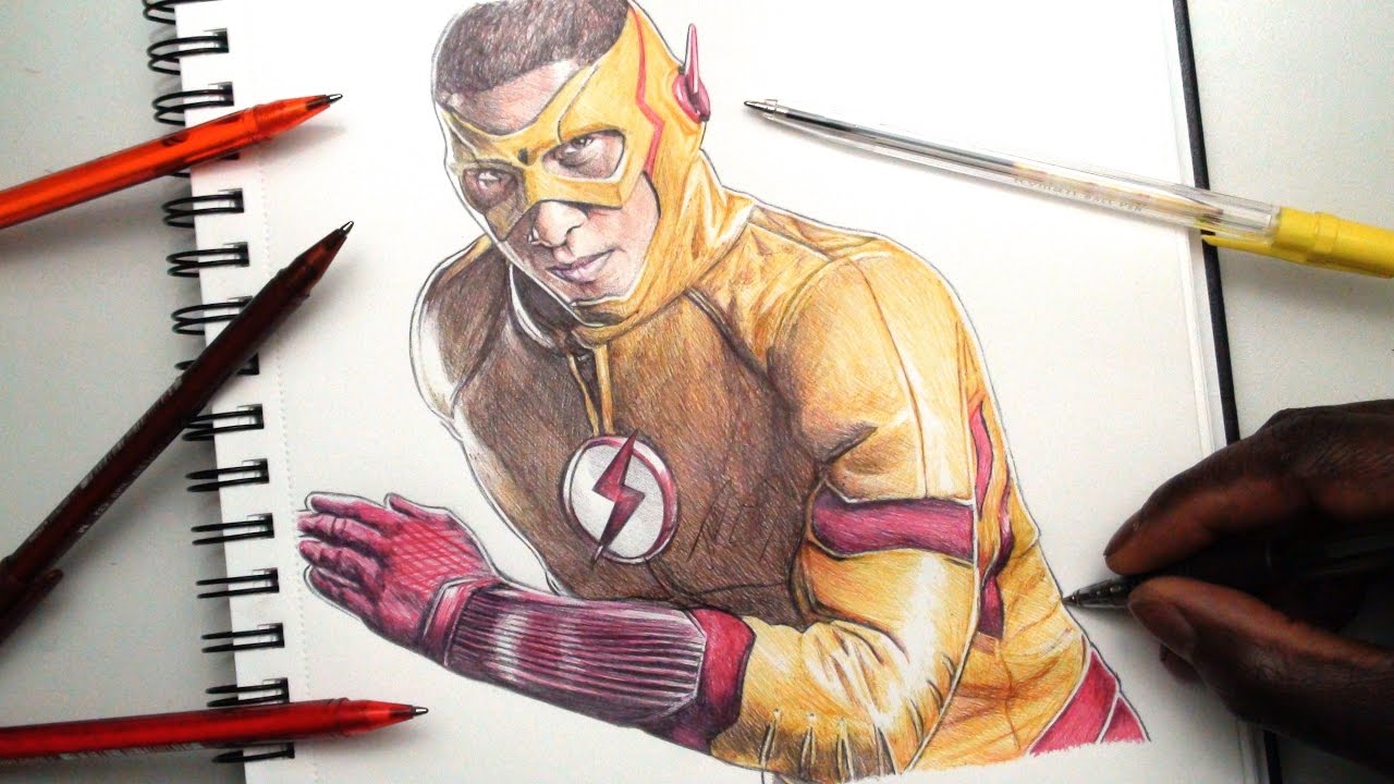 1280x720 Kid Flash Pen Drawing - Kid Flash Drawing