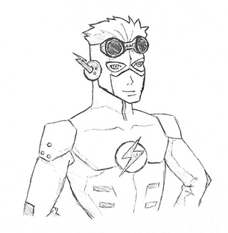 320x326 Wally West Aka Kid Flash From Young Justice - Kid Flash Drawing