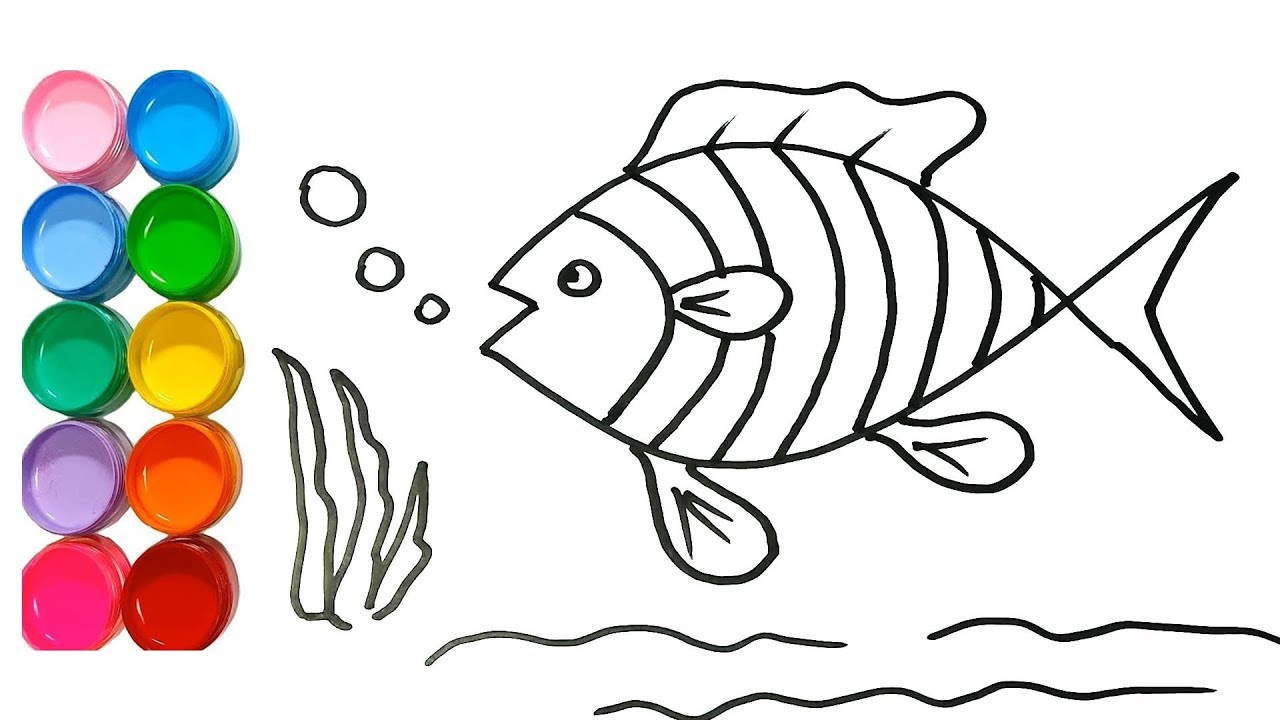 1280x720 Drawing For Kids How To Draw Fish Painting Learn Colors - Kid Painting Drawing
