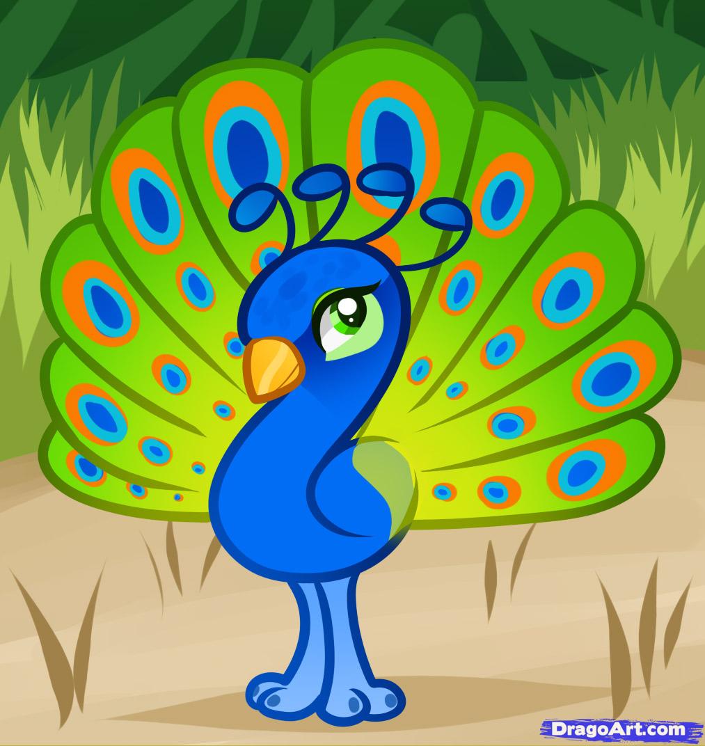 1013x1072 How To Draw A Peacock For Kids, Step - Kid Pix Online Drawing Free