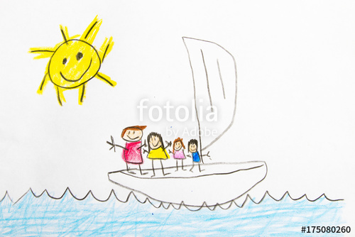 500x334 Kid Drawing Boat Stock Photo And Royalty Free Images On Fotolia - Kid Pix Online Drawing Free