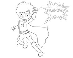 236x188 Printable Superhero Coloring Pages For Kids Classroom Activities - Kid Superhero Drawing
