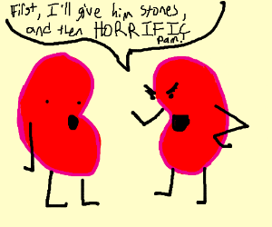 300x250 evil kidney drawing - Kidney Drawing