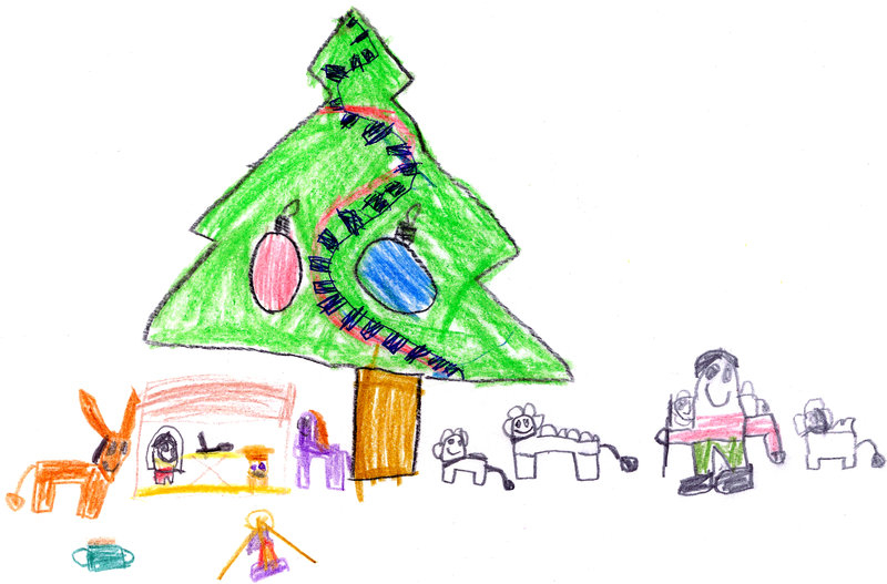 800x527 Gallery Child Christmas Drawings - Kids Christmas Tree Drawing