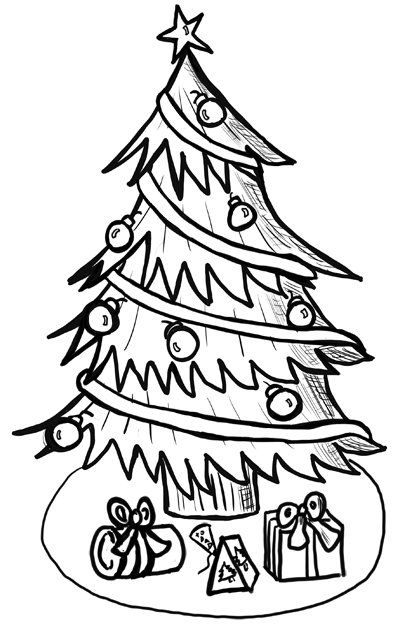 400x627 How To Draw Christmas Trees Step - Kids Christmas Tree Drawing