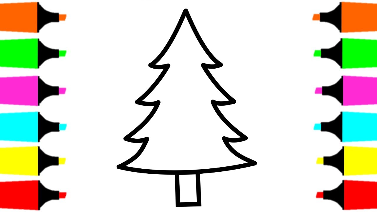 1280x720 Christmas Tree Coloring Pages For Kids - Kids Christmas Tree Drawing