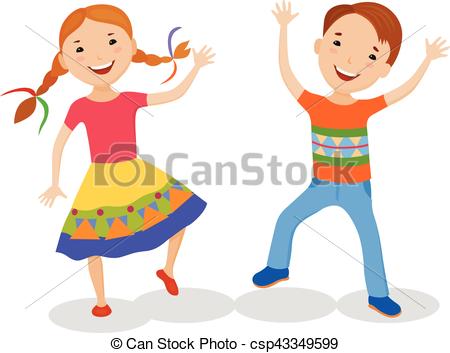450x353 illustration featuring dancing kids dancing of little cartoon fun - Kids Dancing Drawing