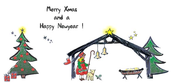 600x285 Free Stock Photos - Kids Drawing Christmas