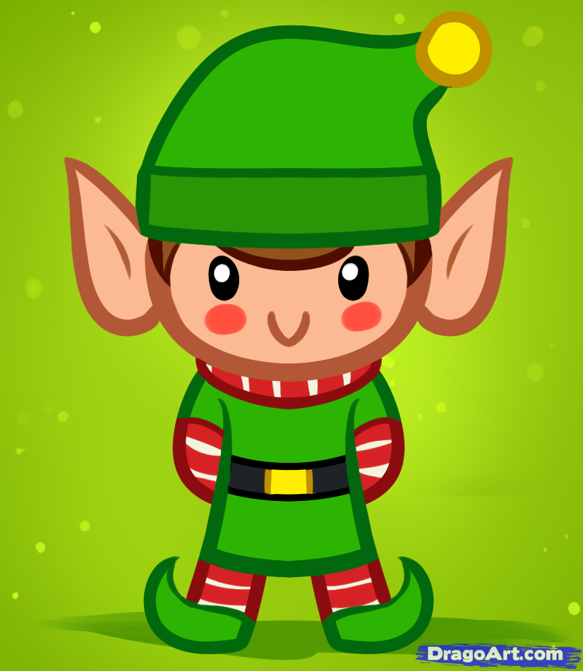 826x951 How To Draw A Christmas Elf For Kids, Step - Kids Drawing Christmas