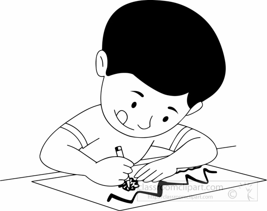550x435 Free Black And White Children Outline Clipart - Kids Drawing Clipart