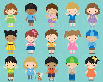 340x270 Children Clipart Etsy - Kids Drawing Clipart