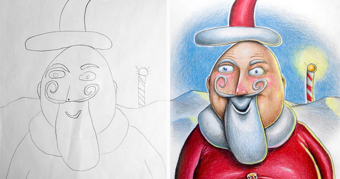 700x368 Creative Dad Colors His Kids' Drawings During His Business Trips - Kids Drawing Com