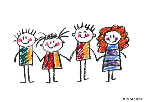 500x354 Kids Drawing Happy Family Mother, Father, Sister, Brother Boy - Kids Drawing Family