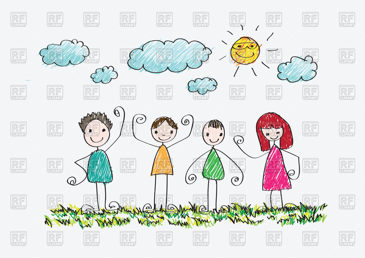 1200x848 kids drawing happy family vector image of people tumdee - Kids Drawing Family