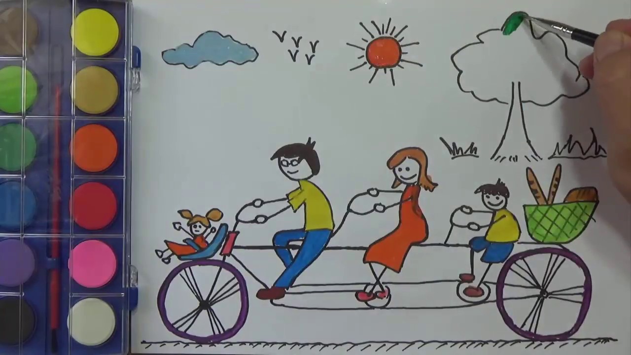 1280x720 How To Draw For Kids, My Family Coloring Pages, Painting - Kids Drawing Family
