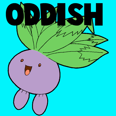 400x400 How To Draw Oddish From Pokemon Step - Kids Drawing Pokemon