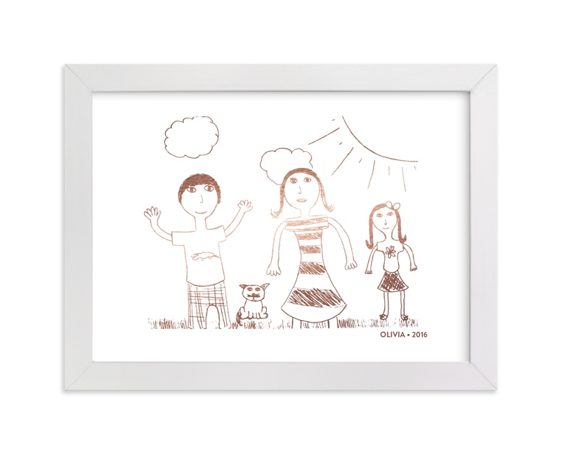 800x646 Your Drawing As Foil Art Print Kids Drawn Art - Kids Drawing Print