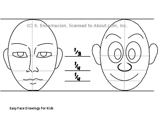 666x500 Easy Face Drawings For Kids Drawing Cartoon Faces With Simple - Kids Face Drawing