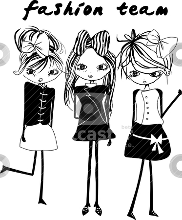 373x450 Fashion Girls Stock Vector - Kids Fashion Drawing