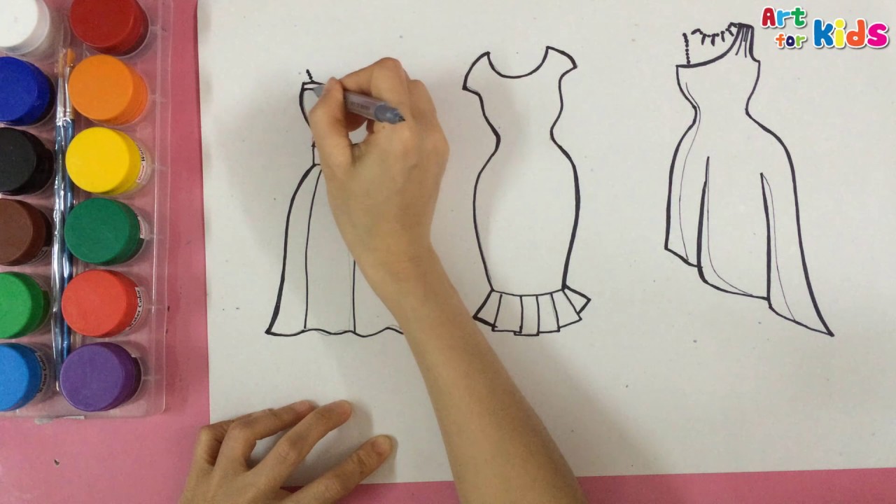1280x720 How To Draw Fashion Clothes For Kids How To Draw Dresses - Kids Fashion Drawing