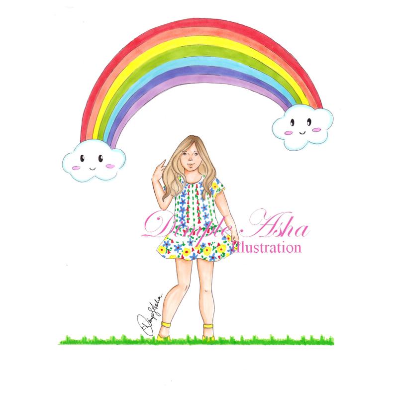 794x794 Children Illustrationcustom Illustrationcustom Etsy - Kids Fashion Drawing