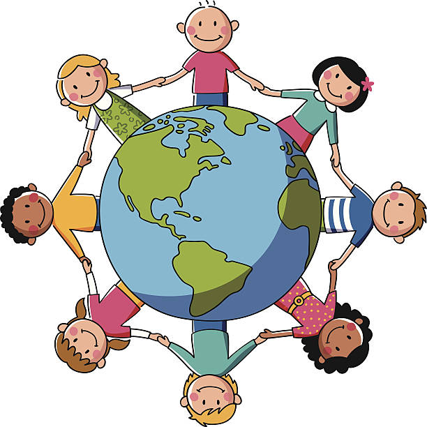 612x612 Kids Of The World Holding Hands Clipart - Kids Holding Hands Drawing