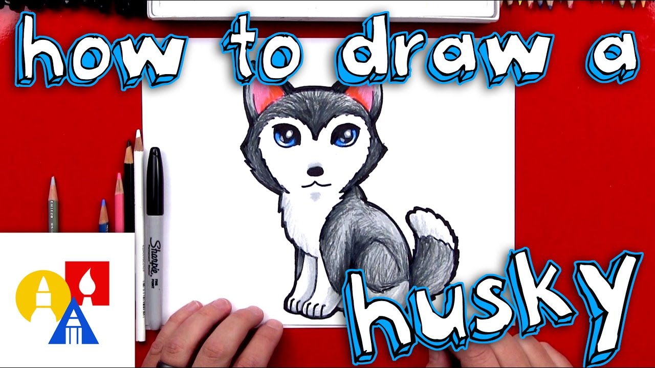 1280x720 How To Draw A Cartoon Husky - Kids Hub Drawing
