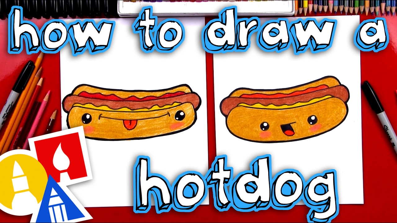1280x720 How To Draw A Funny Hotdog - Kids Hub Drawing